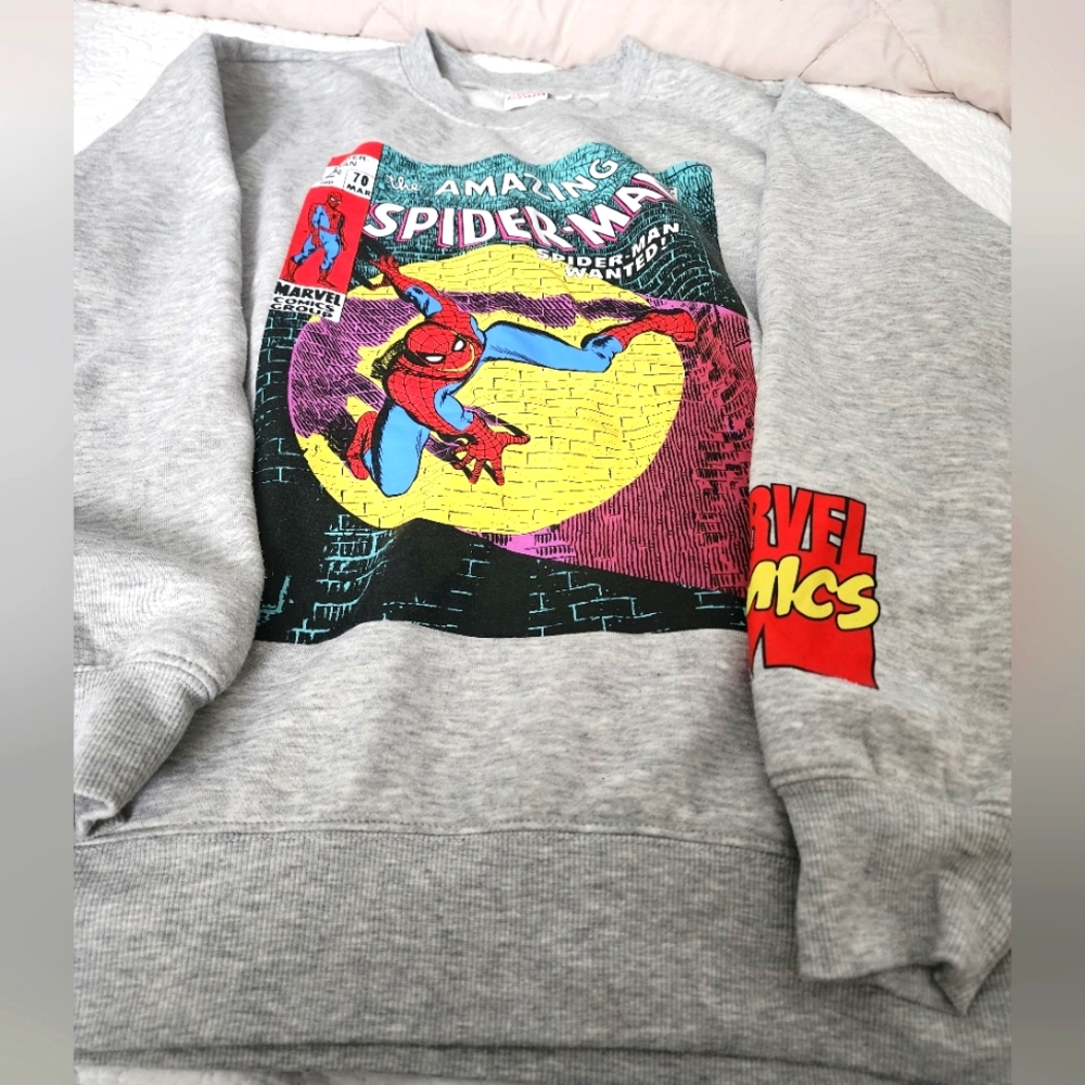 Marvel Gray Spider-Man Crewneck Sweater